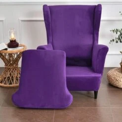 Housse De Fauteuil Crapaud Velours Violet -Housse Moderne Magasin housse de fauteuil crapaud velours violet housse moderne 4
