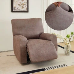 Housse De Fauteuil Relax En Similicuir Marron