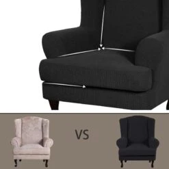 Housse Pour Fauteuil Crapaud Jacquard Noir 6 Housse Pour Fauteuil Crapaud Jacquard Noir -Housse Moderne Magasin housse extensible pour fauteuil crapaud housse moderne 3