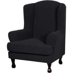 Housse Pour Fauteuil Crapaud Jacquard Noir 7 Housse Pour Fauteuil Crapaud Jacquard Noir -Housse Moderne Magasin housse extensible pour fauteuil crapaud housse moderne 4