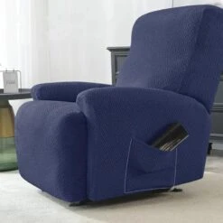 Housse De Fauteuil Relax Bleu Marine 4 Housse De Fauteuil Relax Bleu Marine -Housse Moderne Magasin housse fauteuil relax avec repose pied housse moderne 2