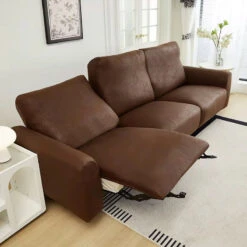 Housse De Fauteuil Relax En Similicuir Marron Foncé -Housse Moderne Magasin housse fauteuil relax stressless housse moderne 1