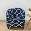 Housse Pour Fauteuil Cabriolet Mosaïque Bleu -Housse Moderne Magasin housse fauteuil rond housse moderne