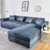 Housse De Canapé D'Angle Extensible Azur -Housse Moderne Magasin housse pour canape dangle meridienne housse moderne