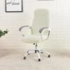 Housse De Chaise De Bureau Jacquard Blanche