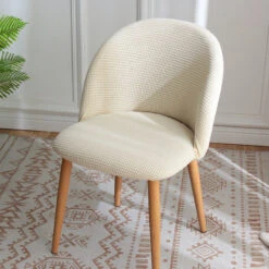 Housse Pour Chaise Scandinave Jacquard Beige
