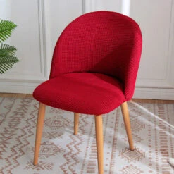 Housse Pour Chaise Scandinave Jacquard Rouge