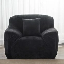 Housse Pour Fauteuil Club Velours Noir