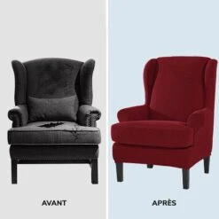 Housse Pour Fauteuil Crapaud Jacquard Bordeaux -Housse Moderne Magasin housse pour fauteuil crapaud ancien housse modrne 4