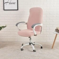 Housse De Chaise De Bureau Jacquard Rose