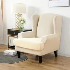 Housse Pour Fauteuil Crapaud Jacquard Beige