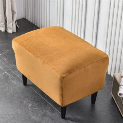 Housse De Fauteuil Crapaud Velours Camel -Housse Moderne Magasin housse repose pied velours camel housse moderne