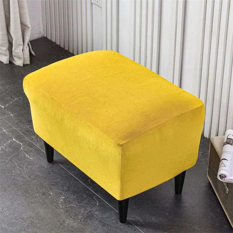Housse de Fauteuil Crapaud Velours Jaune Moutarde Housse De Fauteuil Crapaud Velours Jaune Moutarde -Housse Moderne Magasin housse repose pied velours jaune housse moderne