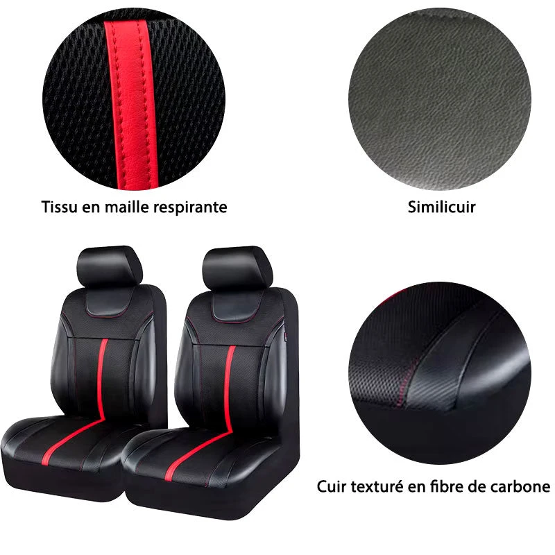Housse De Siège Auto Universelle Noir et Rouge Housse De Siège Auto Universelle Noir Et Rouge -Housse Moderne Magasin housse siege auto universel housse moderne 5