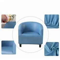 Housse De Fauteuil Cabriolet En Cuir PU Bleu Ciel 7 Housse De Fauteuil Cabriolet En Cuir PU Bleu Ciel -Housse Moderne Magasin housses fauteuils cabriolet housse moderne 8