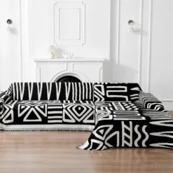 Jeté De Canapé Lina Noir Et Blanc -Housse Moderne Magasin jeter canape housse moderne 10