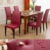 Housse De Chaise PU Cuir Bordeaux