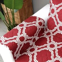 Protège Canapé Mosaïque Rouge 4 Protège Canapé Mosaïque Rouge -Housse Moderne Magasin protege accoudoir canape housse moderne 2