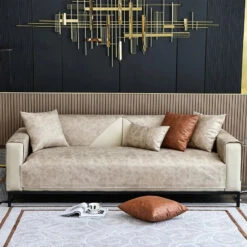 Housse Pour Assise De Canapé En Pu Cuir Beige