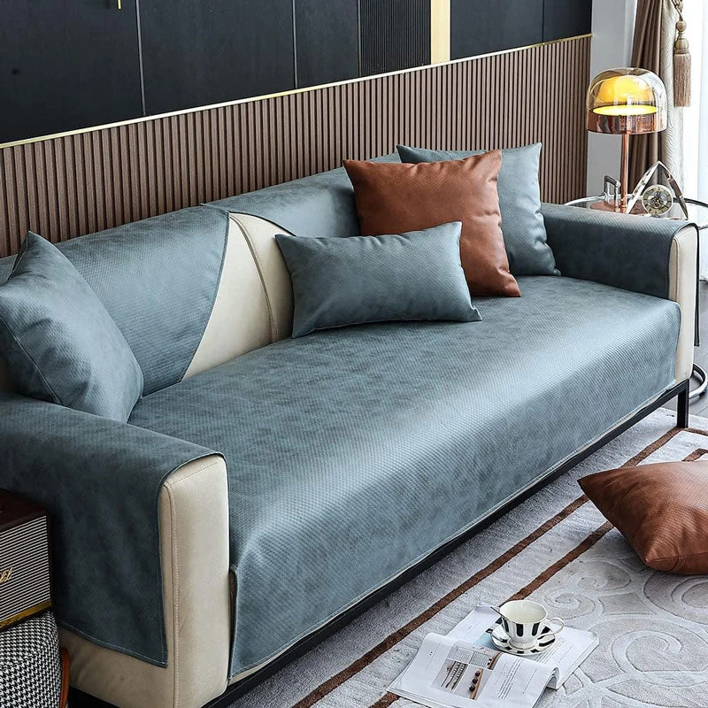 Housse Pour Assise De Canapé En Pu Cuir Bleu Pétrole Housse Pour Assise De Canapé En Pu Cuir Bleu Pétrole -Housse Moderne Magasin protege canape en pu cuir bleu petrole housse moderne 1