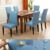 Housse De Chaise PU Cuir Bleu Ciel